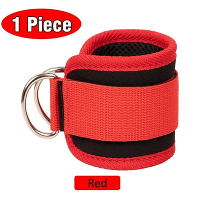 Ankle straps with adjustable D-ring cuffs for fitness workouts