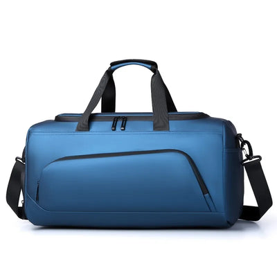 Large sports travel duffel bag with shoe storage and multiple compartments