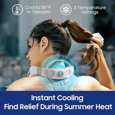 Neck fan with cooling plate and 4000mAh battery