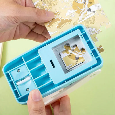 Mini puzzle cutting tool for DIY crafts, scrapbooking, and art projects