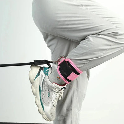 Ankle straps with adjustable D-ring cuffs for fitness workouts