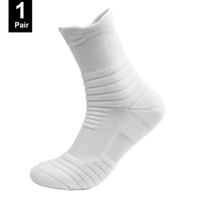 Anti-slip breathable cotton football socks for men, sizes 39-45