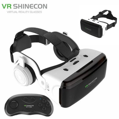 Google Cardboard VR Headset 3D Stereo Virtual Reality Glasses for IOS & Android Phones with Game Joystick Support