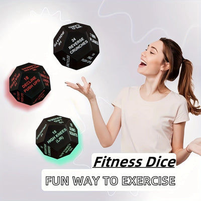 Fitness Dice Exercise Dice Cardio Plyometrics Stretching Workout Game Dice Bodyweight Sports Dice for Beginners Gym Men Women