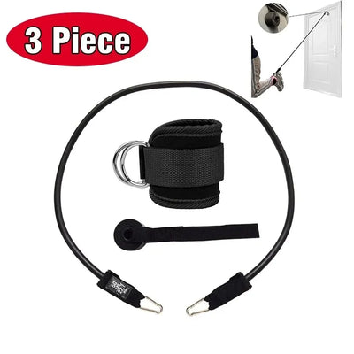 Ankle straps with adjustable D-ring cuffs for fitness workouts