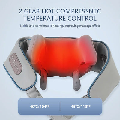 Foreverlily Wireless Neck And Back Massager Cervical Relaxing Shawl Kneading Massage for Trapezius Pain Relief