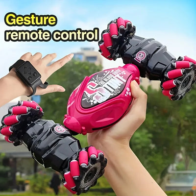 Remote control toy car, dual controller, handle remote control and bracelet remote control, supporting gesture operation.