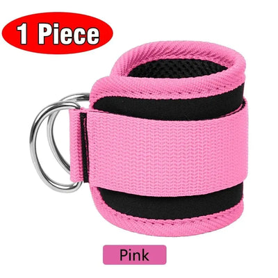 Ankle straps with adjustable D-ring cuffs for fitness workouts