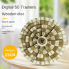 Wooden logic puzzle toy with numbers, maze design, and turntable