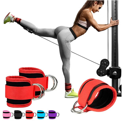 Adjustable fitness ankle straps for gym workouts