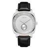 TRNDA Men's Stainless Steel Watch, Black Leather Band | TR45S-0