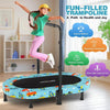 ANCHEER Foldable Trampoline, Mini Rebounder Trampoline with Adjustable Handle, Indoor/Garden/Workout Cardio, Parent-Child Twins Trampoline Max 220Lbs